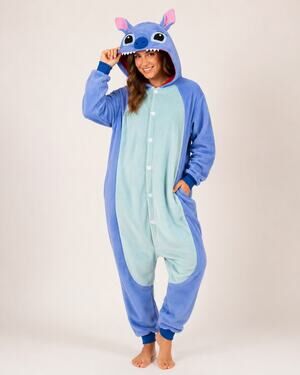 Disney Stitch Onesie by HUTUTU Fleece Pajamas Halloween Size Large